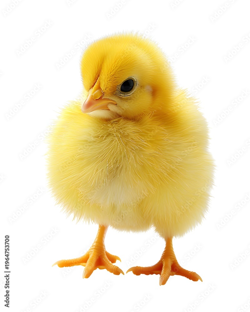 Obraz premium Little yellow Easter chick isolated PNG cutout isolated on white background 
