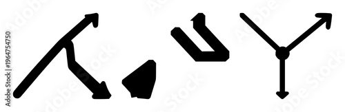 Git merge icon set with solid black arrow icon crisp edges on clean white background featuring git, branch, merge with vector and line art
