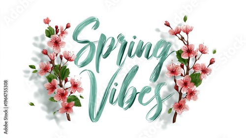 calligraphic lettering mint green text 