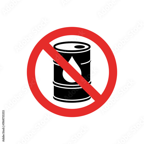 No oil drum or barrel allowed sign symbol icon warning