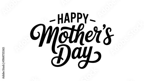 Happy Mothers Day greeting card text logo with elegant typography design