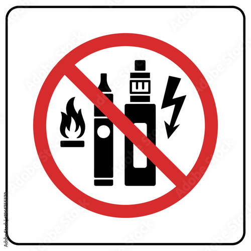 No vaping or smoking allowed sign with prohibition symbol