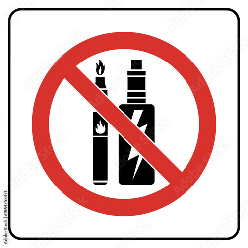 No smoking and charging electronic cigarettes allowed sign
