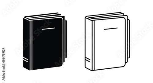 Black and white books side by side Vector