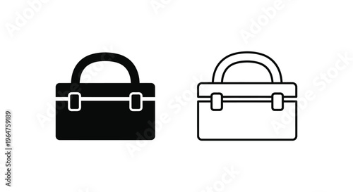 Black and white handbag icons Vector