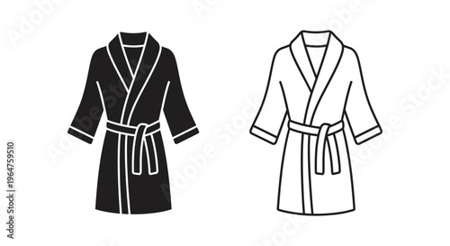 Black and white robe illustration Vector