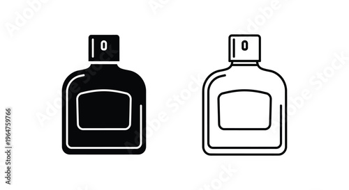 Black and white perfume bottles illustration Vector