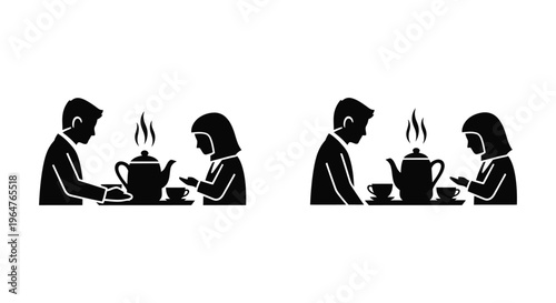 Couple drinking coffee together Vector