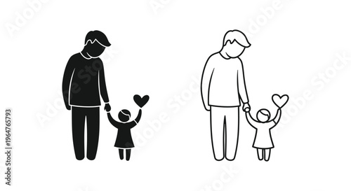 Father and daughter love heart Vector