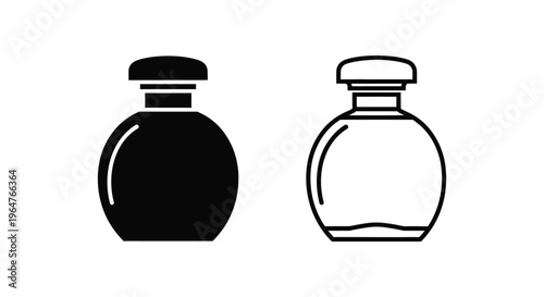 Black and white perfume bottles icon Vector