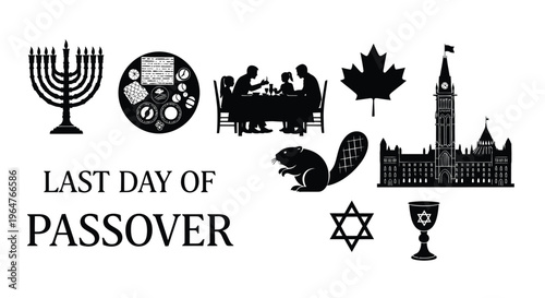 Passover celebration in canada featuring jewish symbols and national landmarks