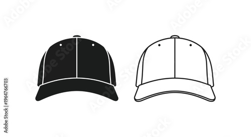 Black and white baseball cap illustration Vector