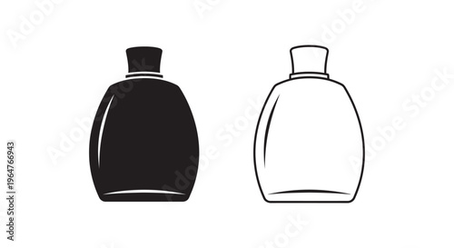 Black and white perfume bottles illustration Vector
