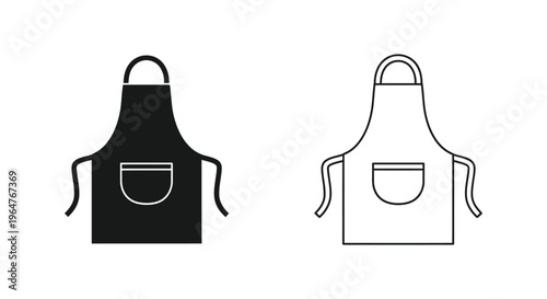 Black and white apron design Vector