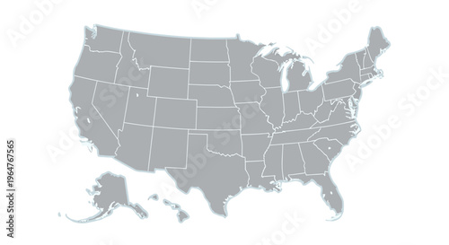 Map of the United States of America.