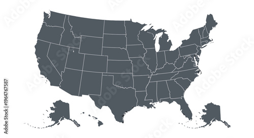 Map of the United States of America.