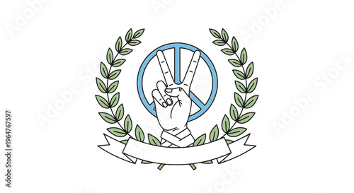 Peaceful rabbit hand gesture logo design.