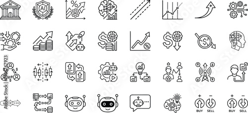 Digital banking and artificial intelligence price comparison shopping icons