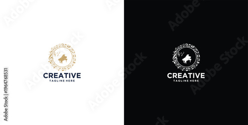 Musiknoten, Rahmen, Notenschlüssel logo design