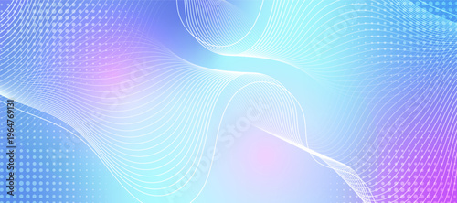 Abstract blue gradient background with shining lines waves. Modern blue gradient flowing wave lines. Technology concept. Suit for poster, banner, brochure, cover, header, presentation, website, flyer