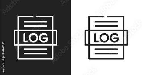 Logs icon. Linear black, white icon from winter collection. Outline logs vector. Thin line symbol isolated on white and black background