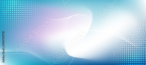 Abstract blue gradient background with shining lines wave. Dynamic wave pattern. Futuristic technology concept. Suit for banner, poster, cover, brochure, flyer, website