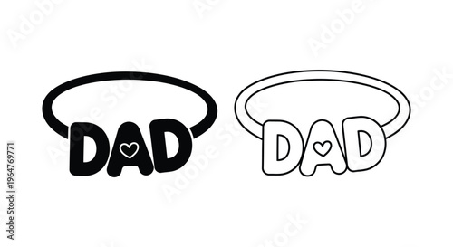 Dad halo heart symbol tattoo design Vector