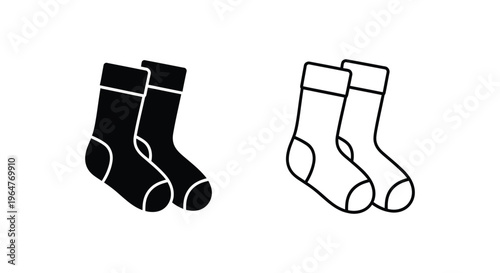Socks pair black and white Vector