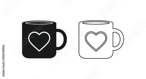 Heart coffee mug Vector