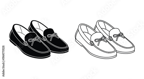 Black and white shoes pair illustration Vector