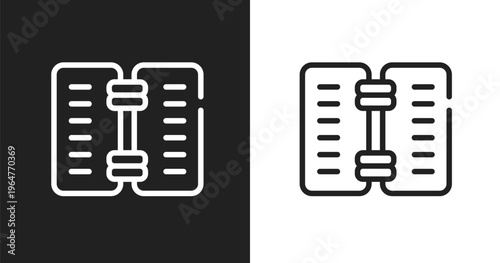 Wine menu icon. Linear black, white icon from hotel service collection. Outline wine menu vector. Thin line symbol isolated on white and black background