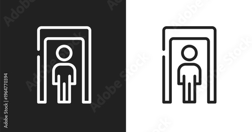 Full body icon. Linear black, white icon from airport collection. Outline full body vector. Thin line symbol isolated on white and black background