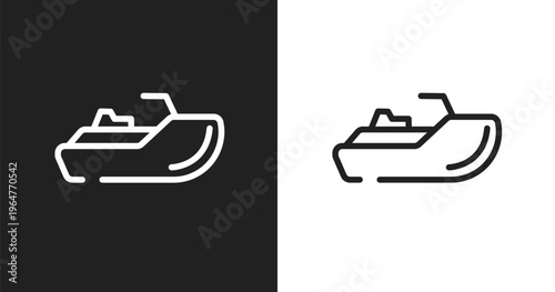 Sea scooter icon. Linear black, white icon from transporters collection. Outline sea scooter vector. Thin line symbol isolated on white and black background