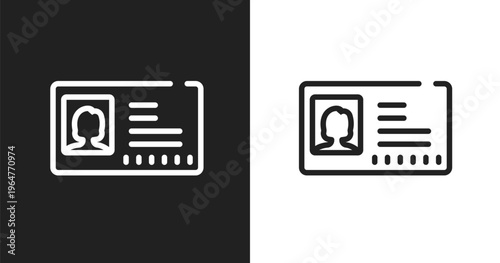 Driving pass icon. Linear black, white icon from driving school collection. Outline driving pass vector. Thin line symbol isolated on white and black background