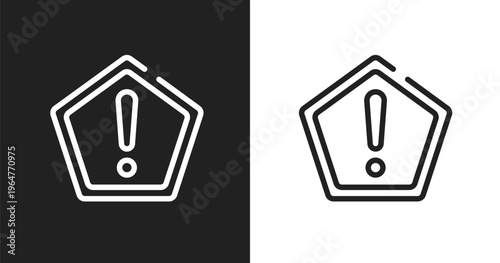 Precaution icon. Linear black, white icon from driving school collection. Outline precaution vector. Thin line symbol isolated on white and black background