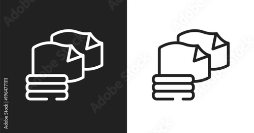 Microfiber icon. Linear black, white icon from car wash collection. Outline microfiber vector. Thin line symbol isolated on white and black background