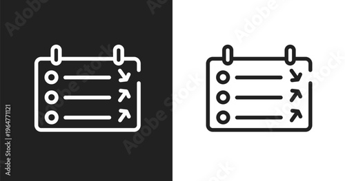 Departure icon. Linear black, white icon from railway collection. Outline departure vector. Thin line symbol isolated on white and black background
