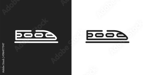 Hyperloop icon. Linear black, white icon from public transportation collection. Outline hyperloop vector. Thin line symbol isolated on white and black background