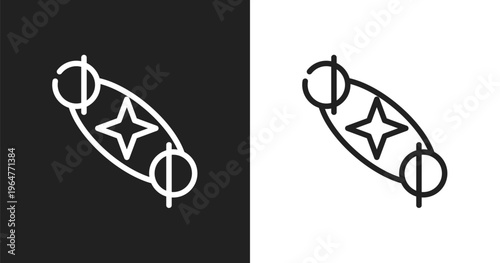 Solstice icon. Linear black, white icon from summer collection. Outline solstice vector. Thin line symbol isolated on white and black background