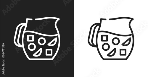 Sangria icon. Linear black, white icon from summer collection. Outline sangria vector. Thin line symbol isolated on white and black background