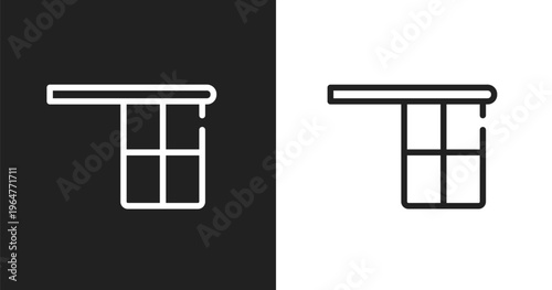Offside icon. Linear black, white icon from soccer collection. Outline offside vector. Thin line symbol isolated on white and black background