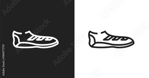 Soccer boots icon. Linear black, white icon from soccer collection. Outline soccer boots vector. Thin line symbol isolated on white and black background