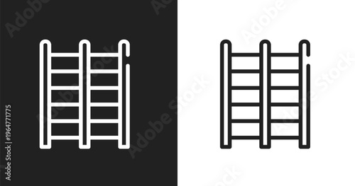 Trellis icon. Linear black, white icon from gym equipment collection. Outline trellis vector. Thin line symbol isolated on white and black background