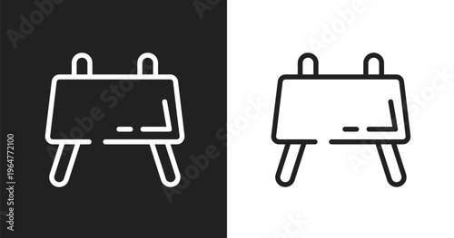 Buck icon. Linear black, white icon from gym collection. Outline buck vector. Thin line symbol isolated on white and black background