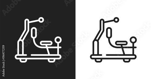 Gym station icon. Linear black, white icon from gym collection. Outline gym station vector. Thin line symbol isolated on white and black background