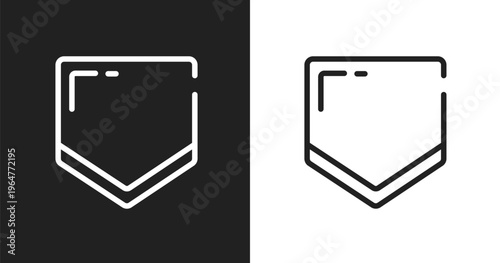 Home plate icon. Linear black, white icon from baseball collection. Outline home plate vector. Thin line symbol isolated on white and black background