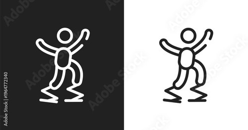 Powerbocking icon. Linear black, white icon from x treme collection. Outline powerbocking vector. Thin line symbol isolated on white and black background