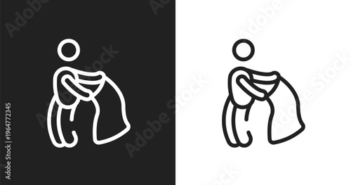 Bullfight icon. Linear black, white icon from x treme collection. Outline bullfight vector. Thin line symbol isolated on white and black background