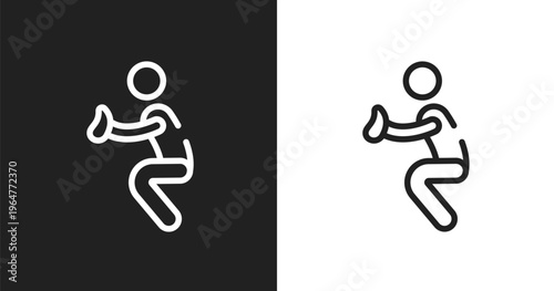 Catcher icon. Linear black, white icon from baseball collection. Outline catcher vector. Thin line symbol isolated on white and black background