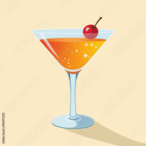
Illustration of a cocktail with a cherry.